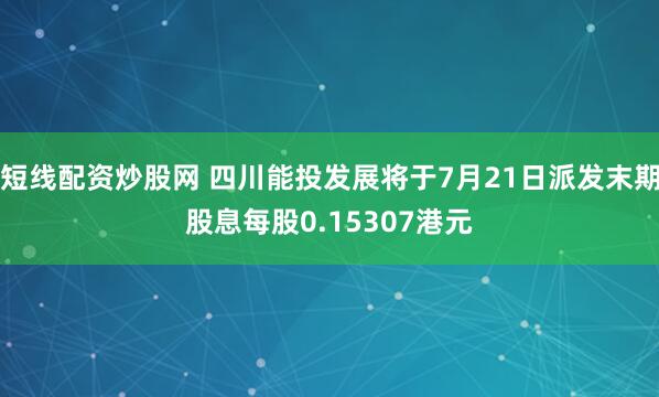 短线配资炒股网 四川能投发展将于7月21日派发末期股息每股0.15307港元